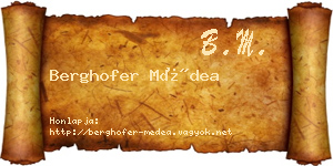 Berghofer Médea névjegykártya